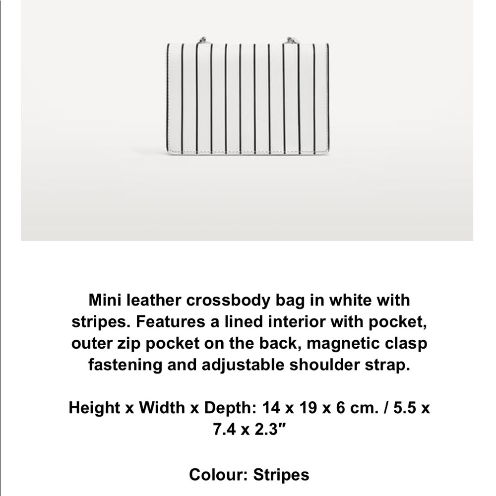 Zara-CONTRASTING STRIPES LEATHER CROSSBODY BAG 🤡 - Picture 4 of 7